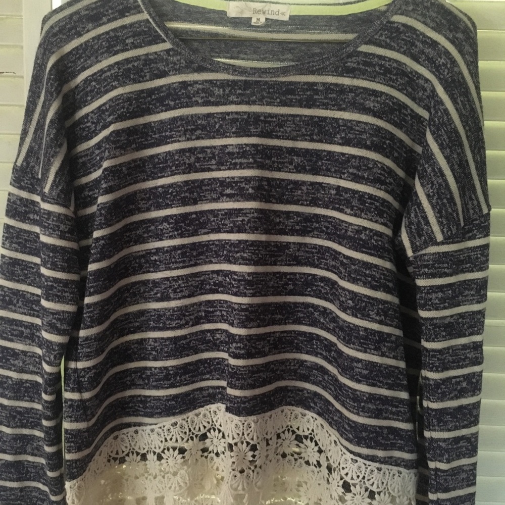Spring Fall sweater 3/4 sleeves Lace